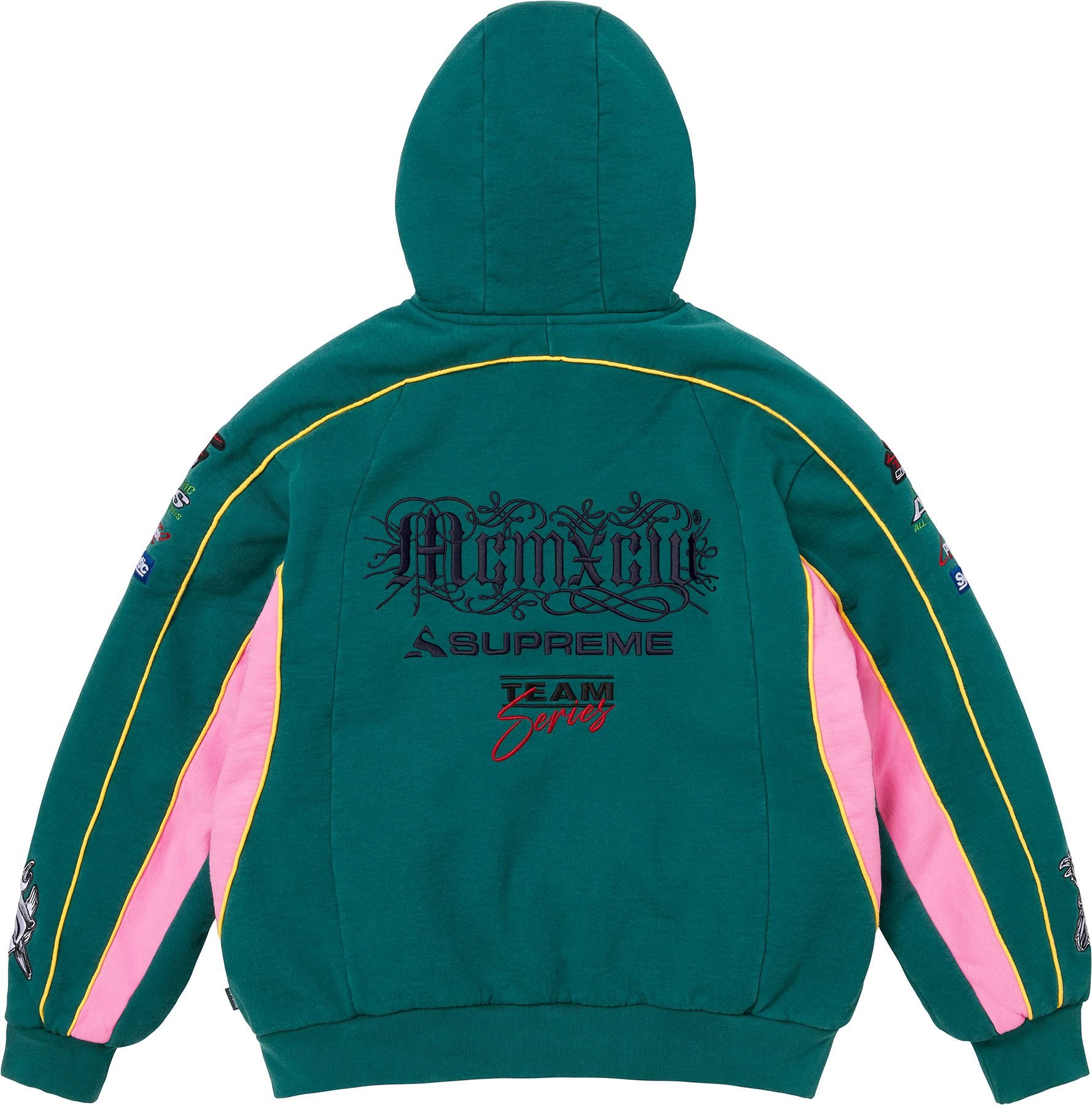 Racing Lined Zip Up Hooded Sweatshirt view 3